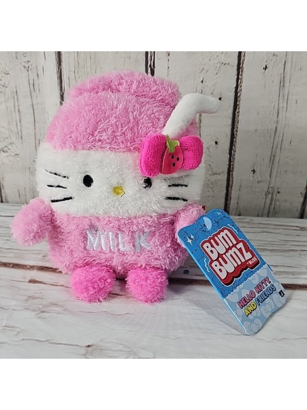 BumBumz 4.5-inch Sanrio FoodTruckBumz Hello Kitty Pink Milk Plush Brand New NWT